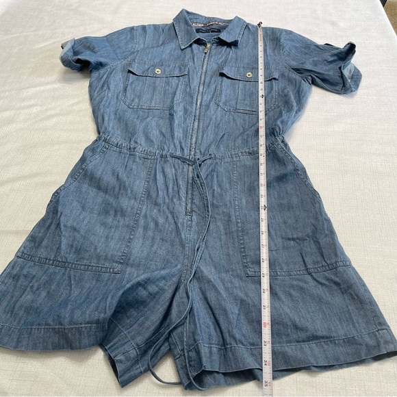 Tommy Hilfiger Denim Romper Shorts Zip Front. Size S - Picture 9 of 9